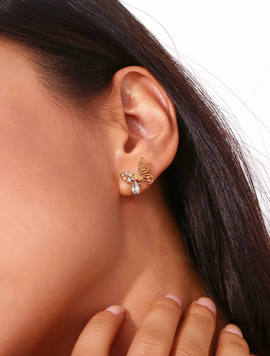 Celyssa Wings of Grace Butterfly Studs Earrings