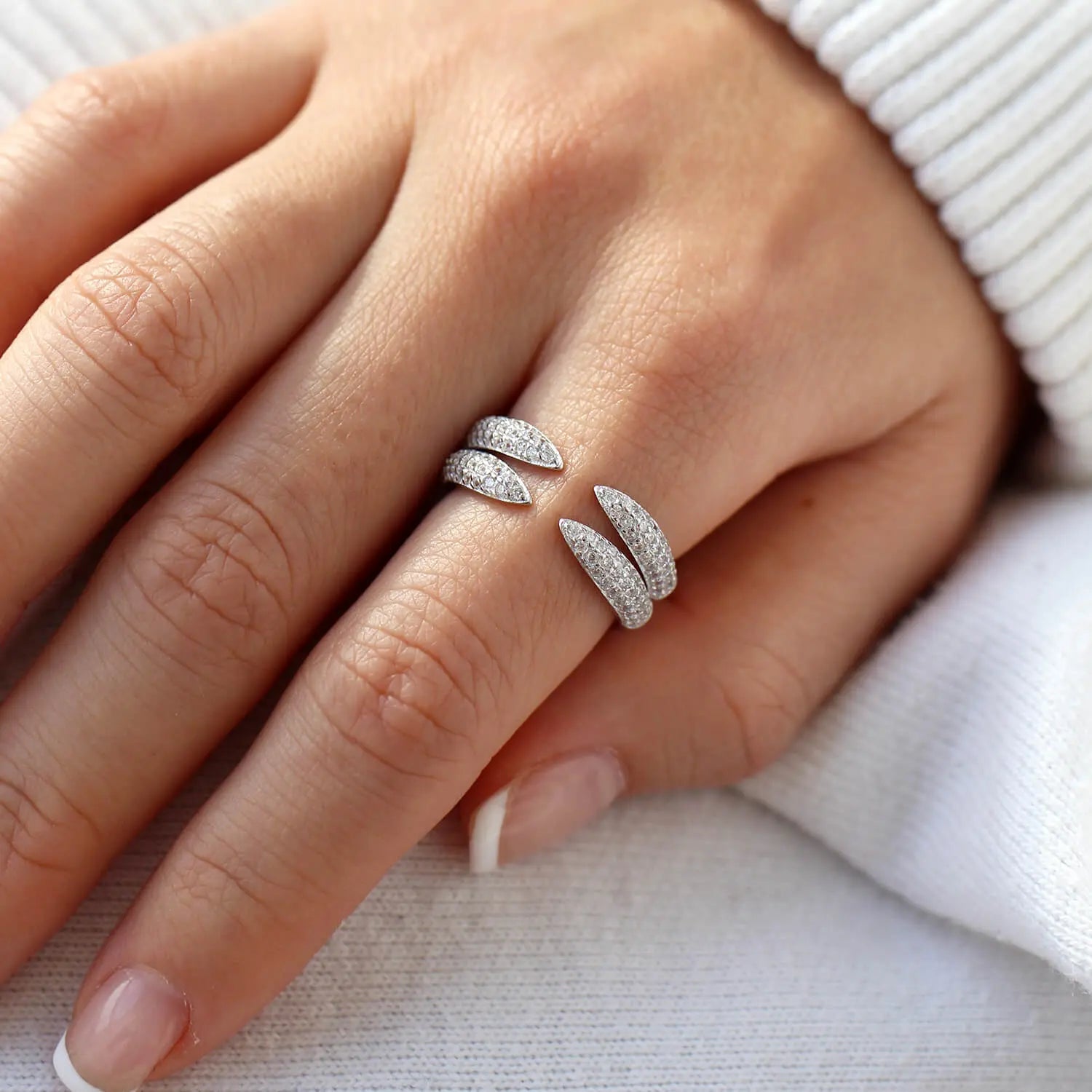 Celyssa Crystal Claw Stacking Ring