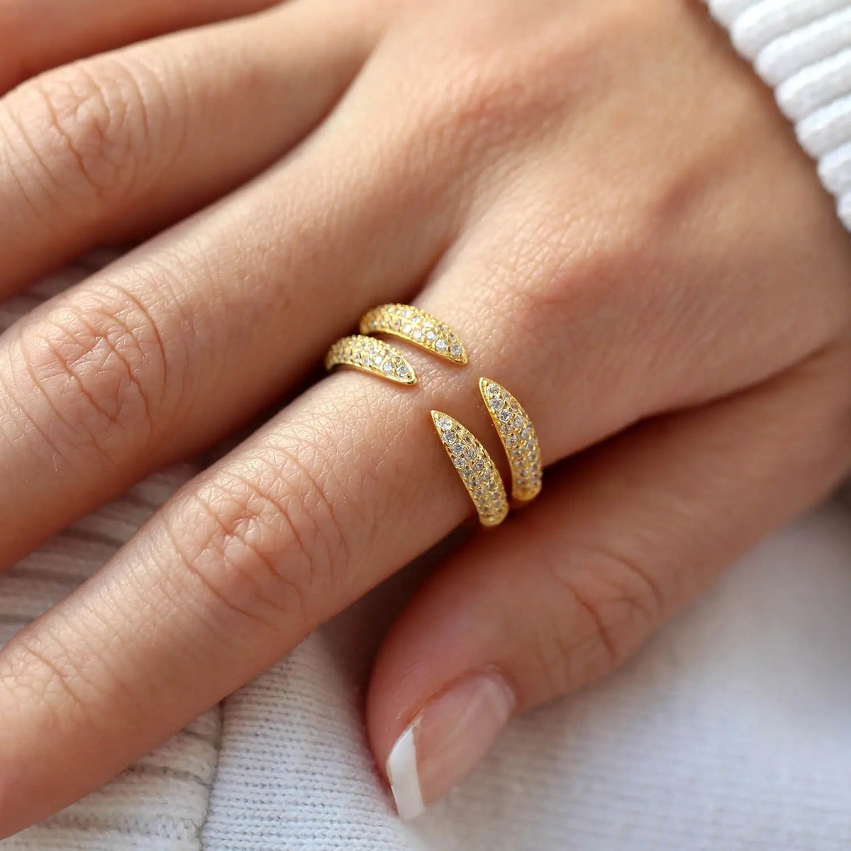 Celyssa Crystal Claw Stacking Ring