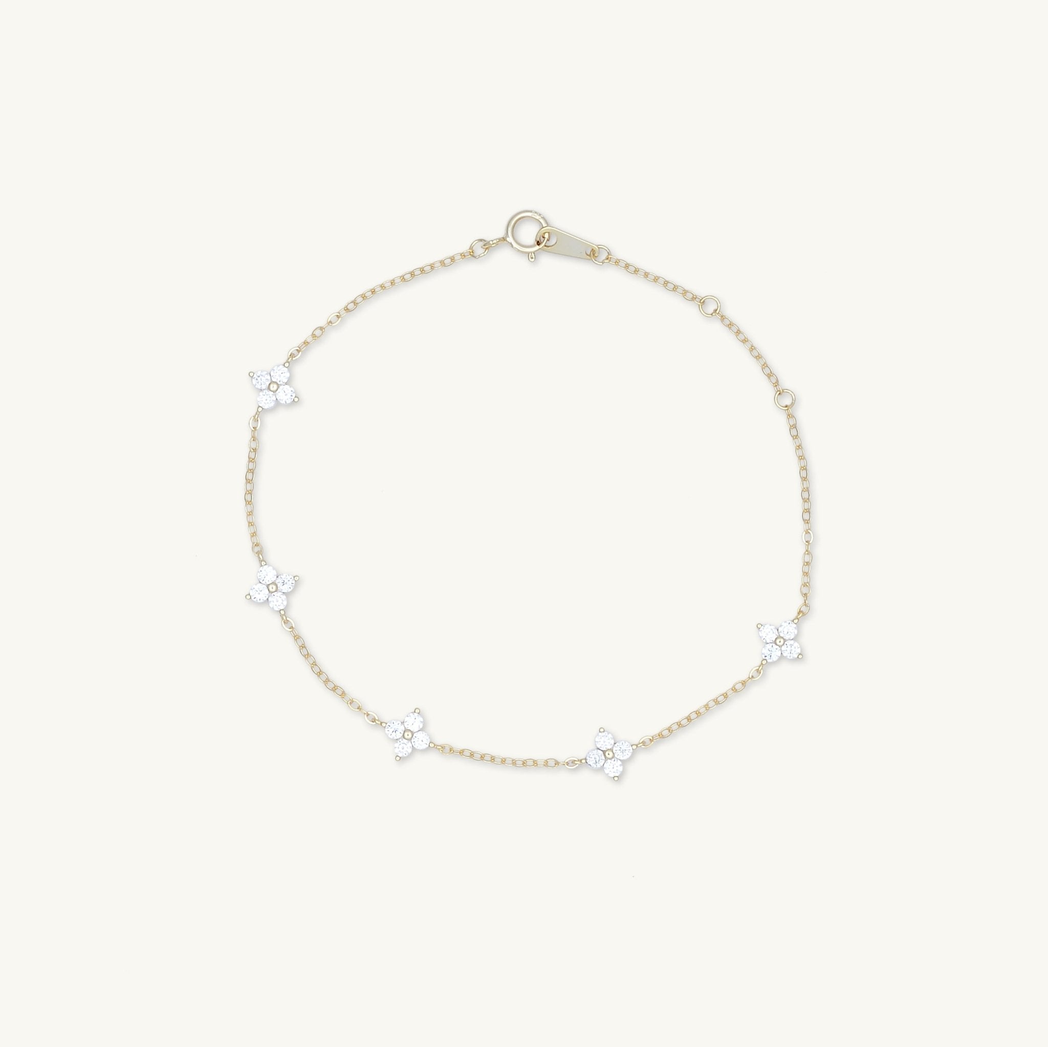 Celyssa Clover Station Chain Bracelet in 18K Gold Vermeil