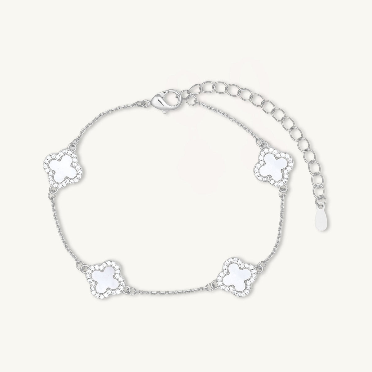Celyssa Mother of Pearl & Sapphire Clover Bracelet