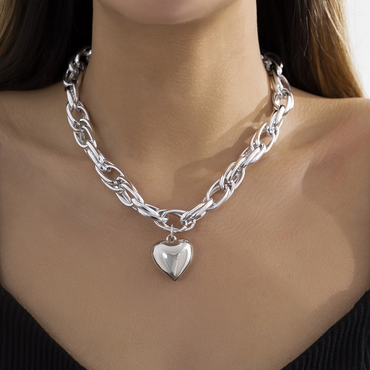 Celyssa Aliyah Heart Pendant Necklace in Silver