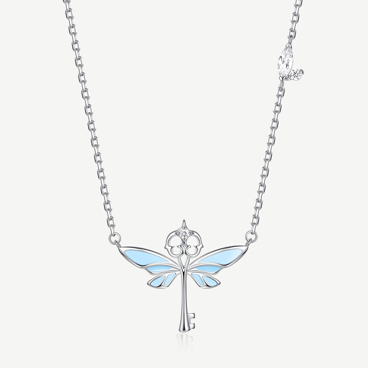 Celyssa Glow Winged Key Pendant Necklace