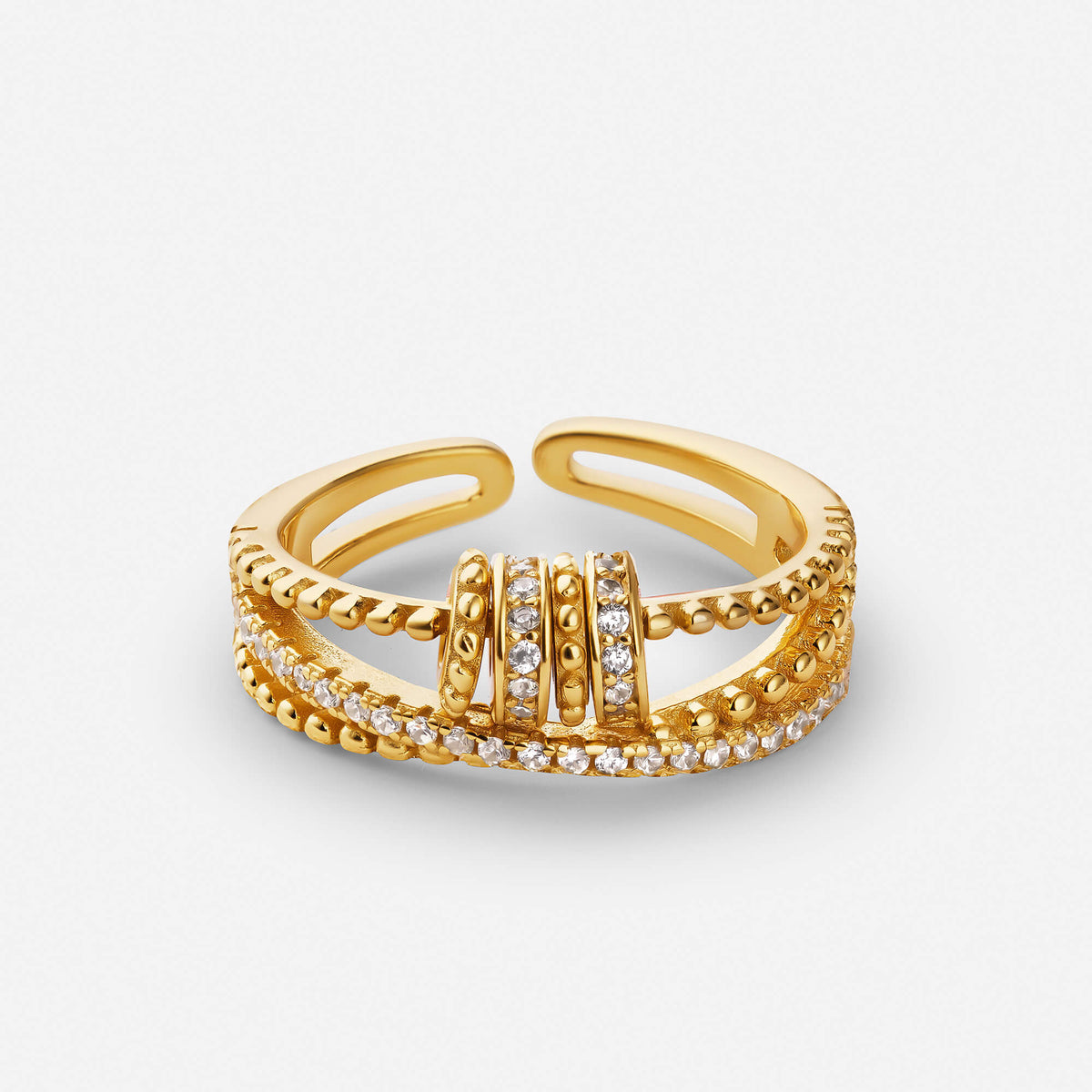 Celyssa Eternal Knot Infinity Ring in Gold