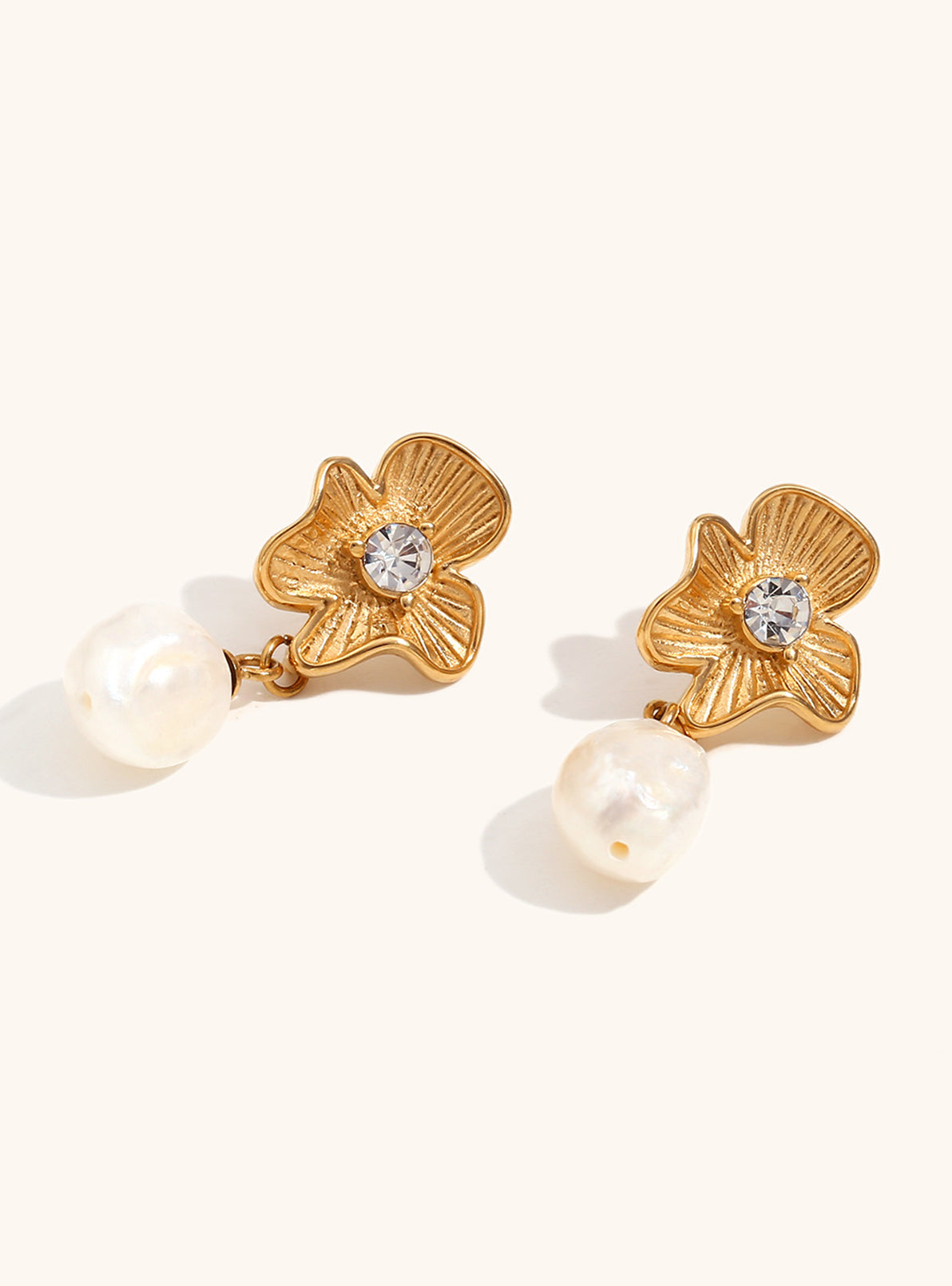 Celyssa Magnolia Crystal & Pearl Drop Earrings