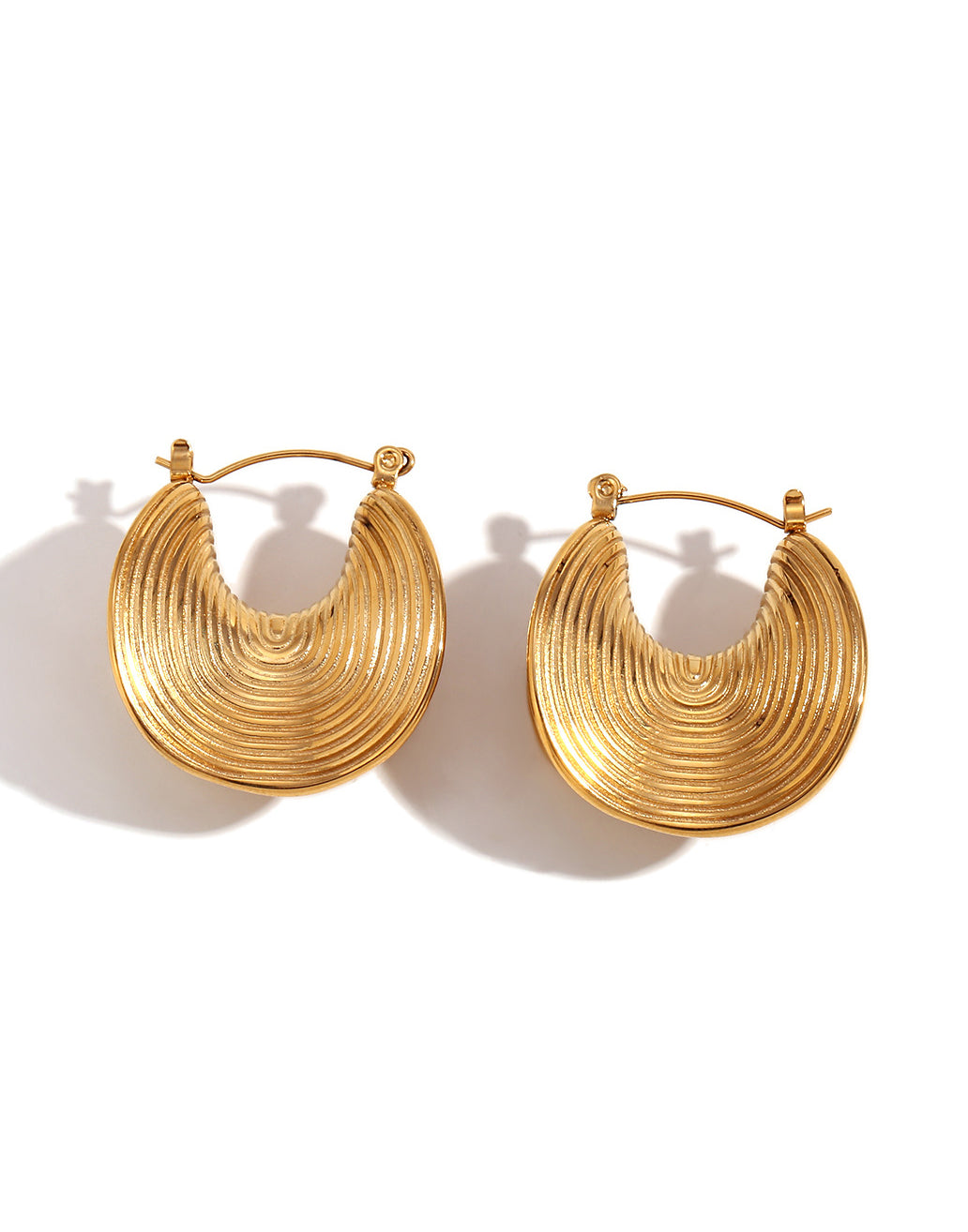 Celyssa Spiral Flow Sculptural Drop Earrings in Gold