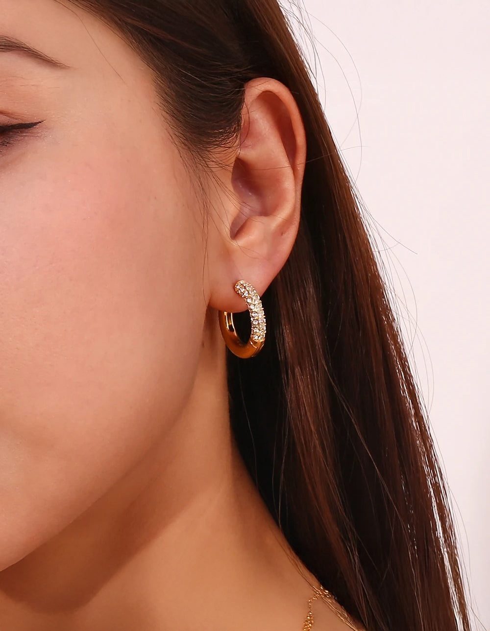 Celyssa Zirconia Halo Hoop Earrings in Silver