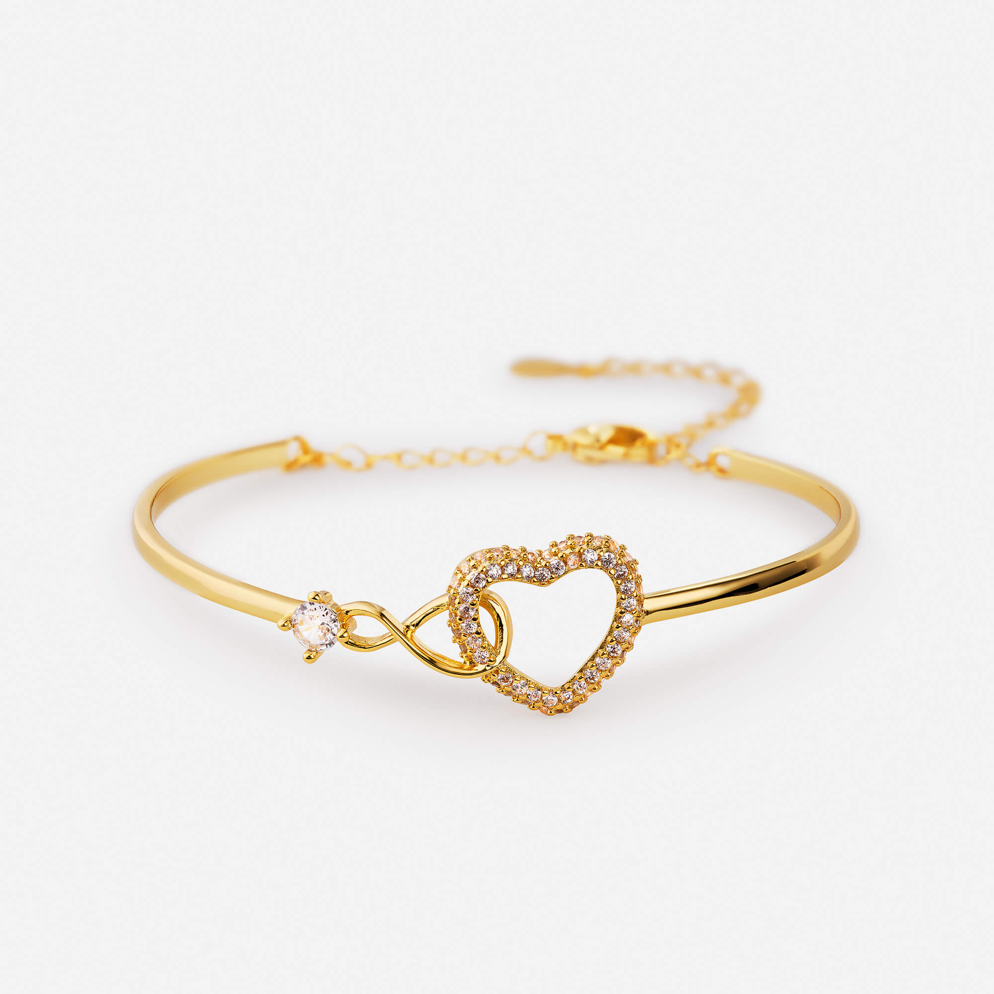 Celyssa Infinity Heart Charm Bracelet in Gold