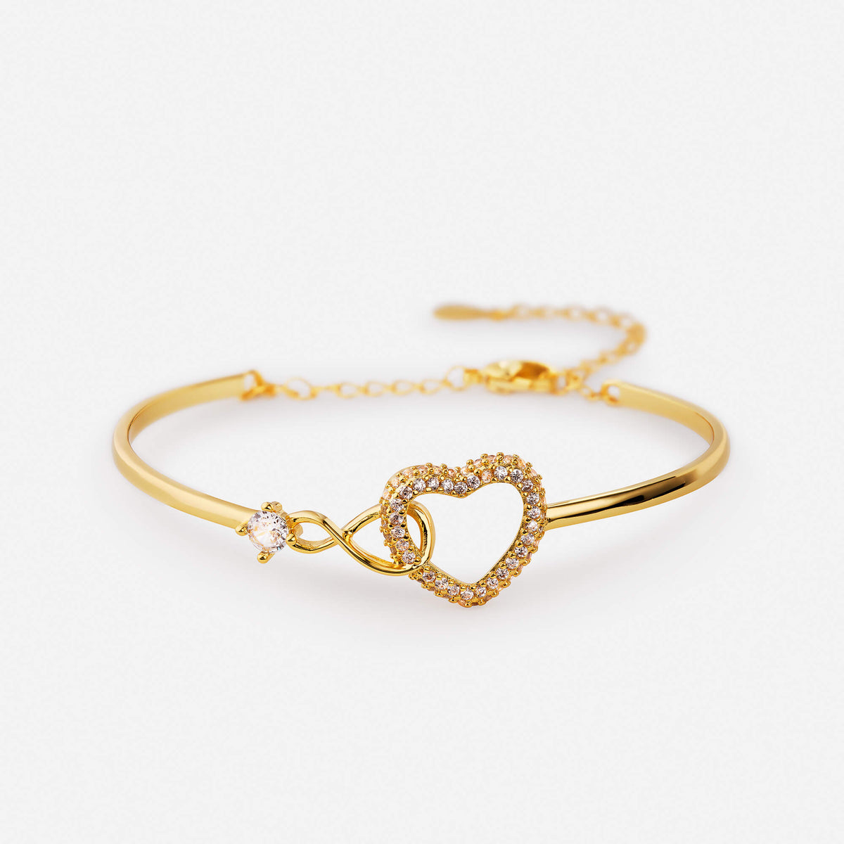 Celyssa Infinity Heart Charm Bracelet in Gold