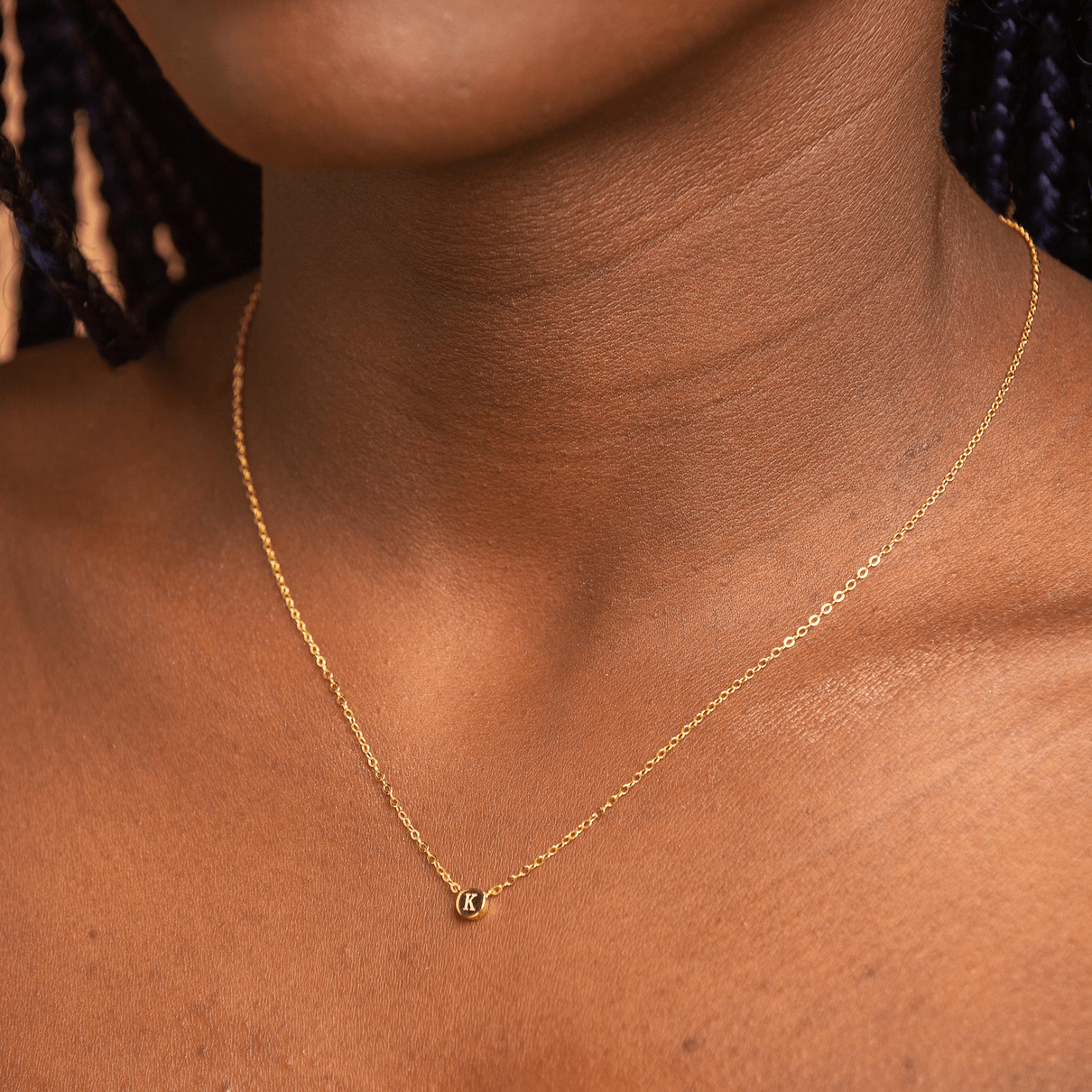 Celyssa Initial Letter Dot Necklace in 18K Gold Vermeil / D