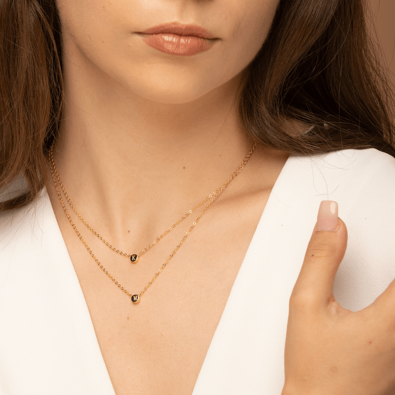 Celyssa Initial Letter Dot Necklace in 18K Gold Vermeil / C