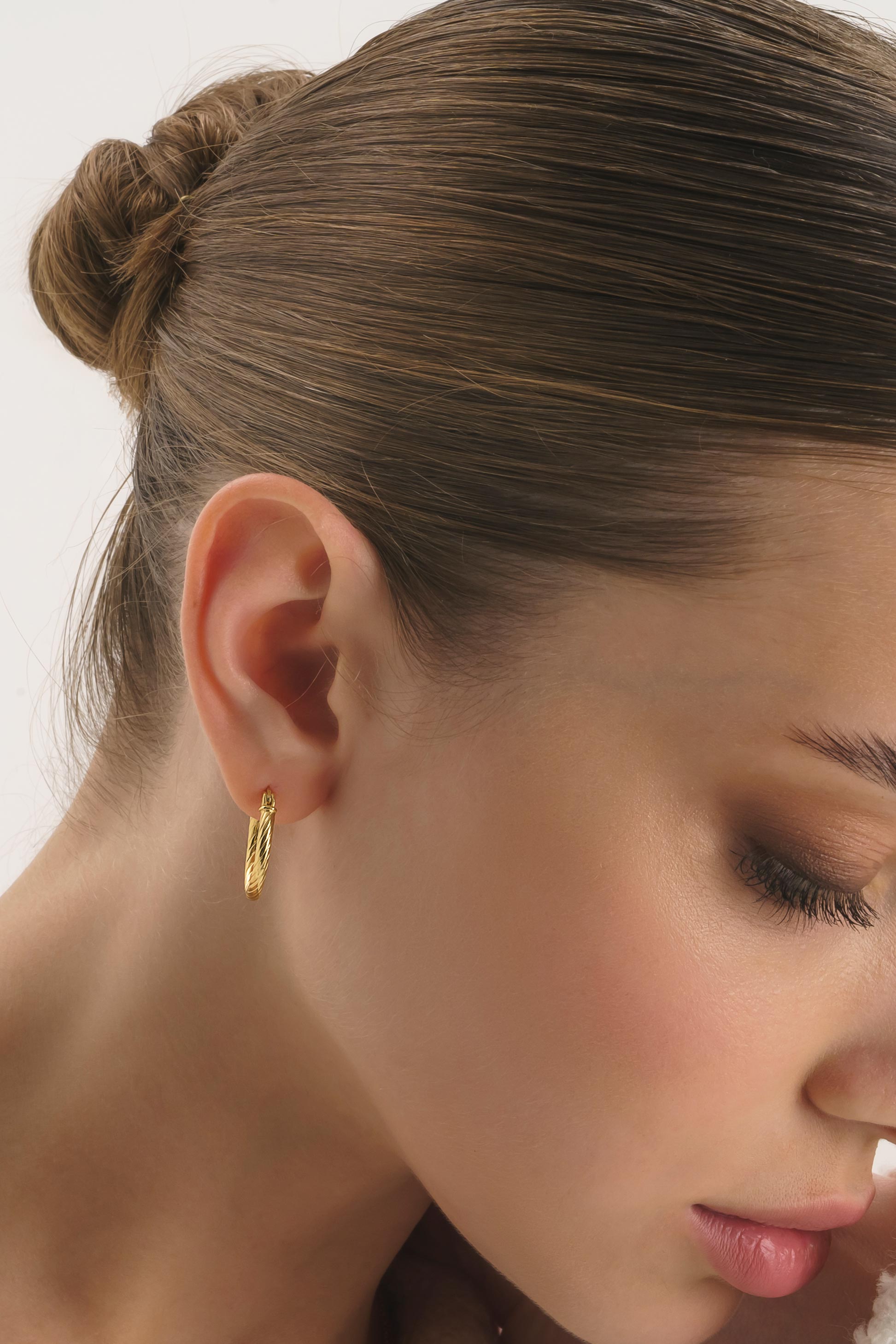 Celyssa Large Twisted Huggie Hoop Earrings