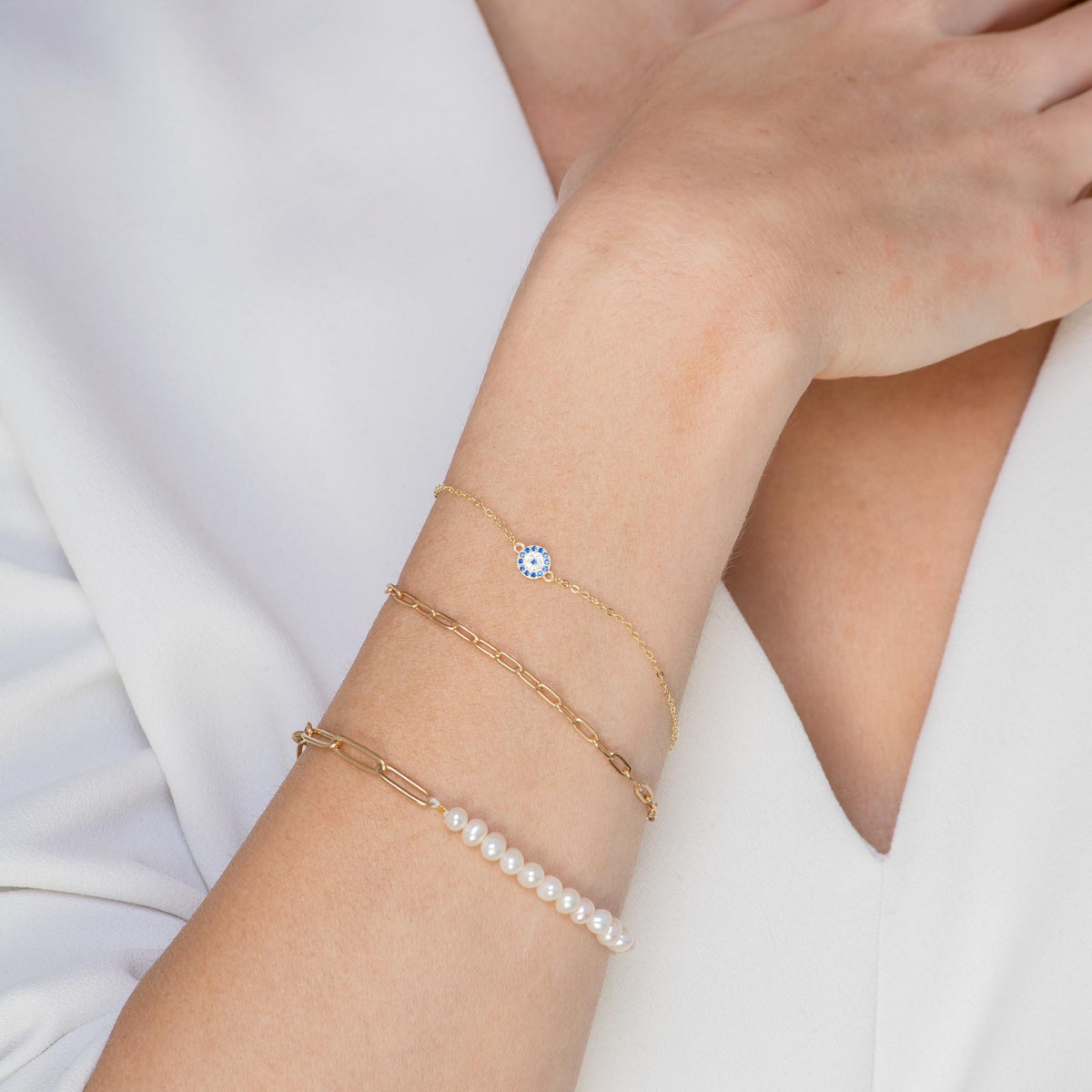 Celyssa Link Chain Stacking Bracelet in Sterling Silver