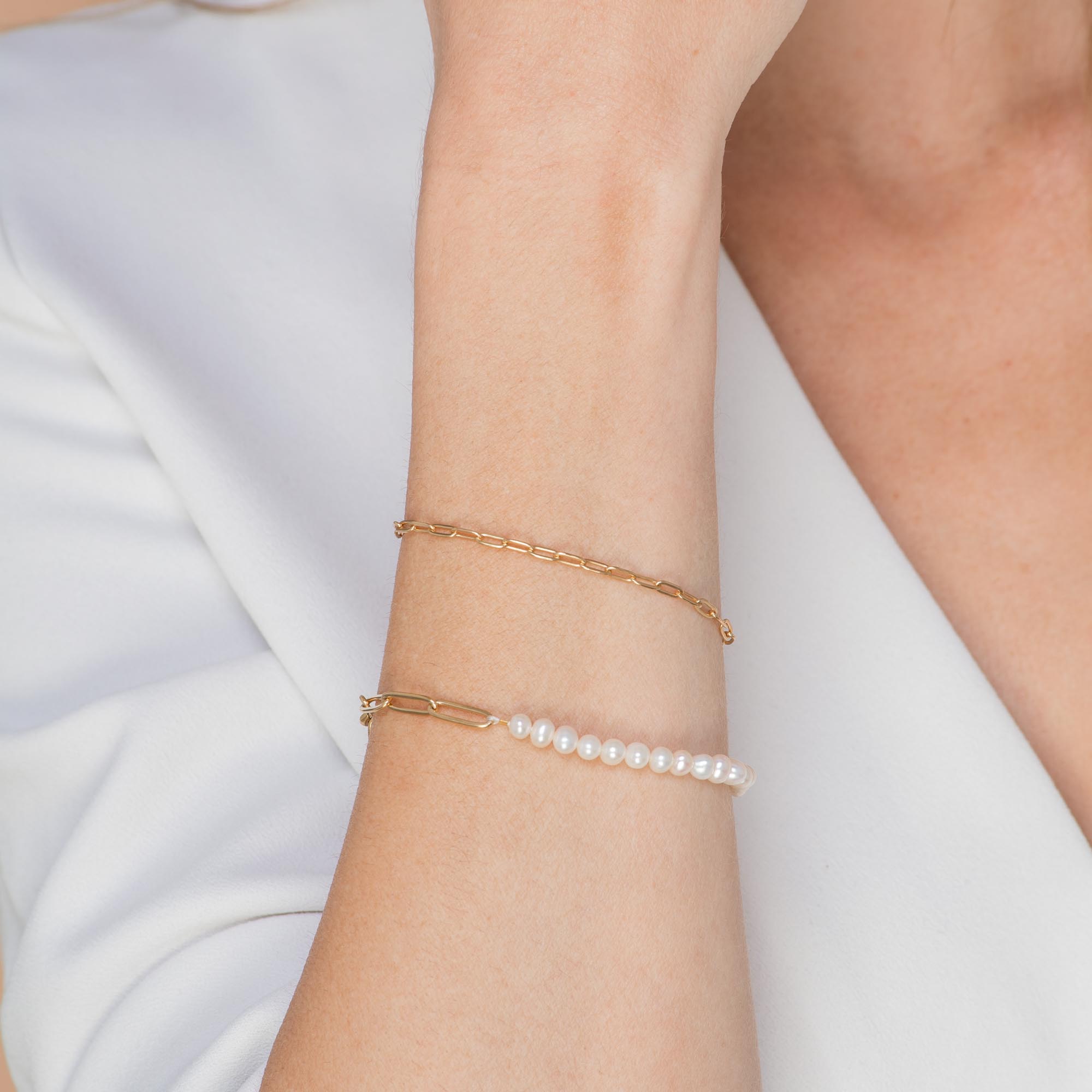 Celyssa Link Chain Stacking Bracelet in 18K Rose Gold Vermeil