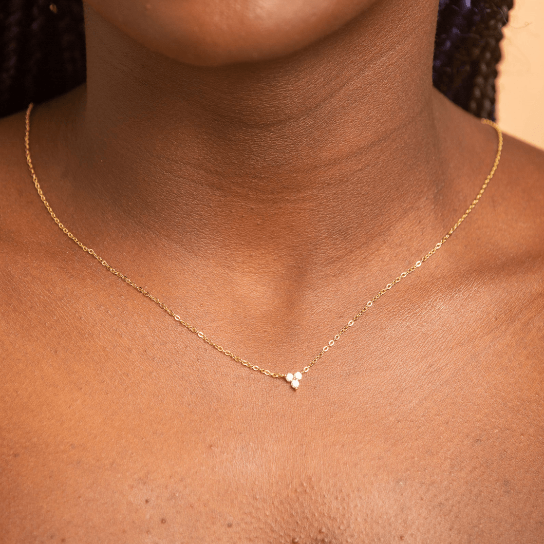 Celyssa Lotus Sapphire Dainty Flower Necklace in Sterling Silver