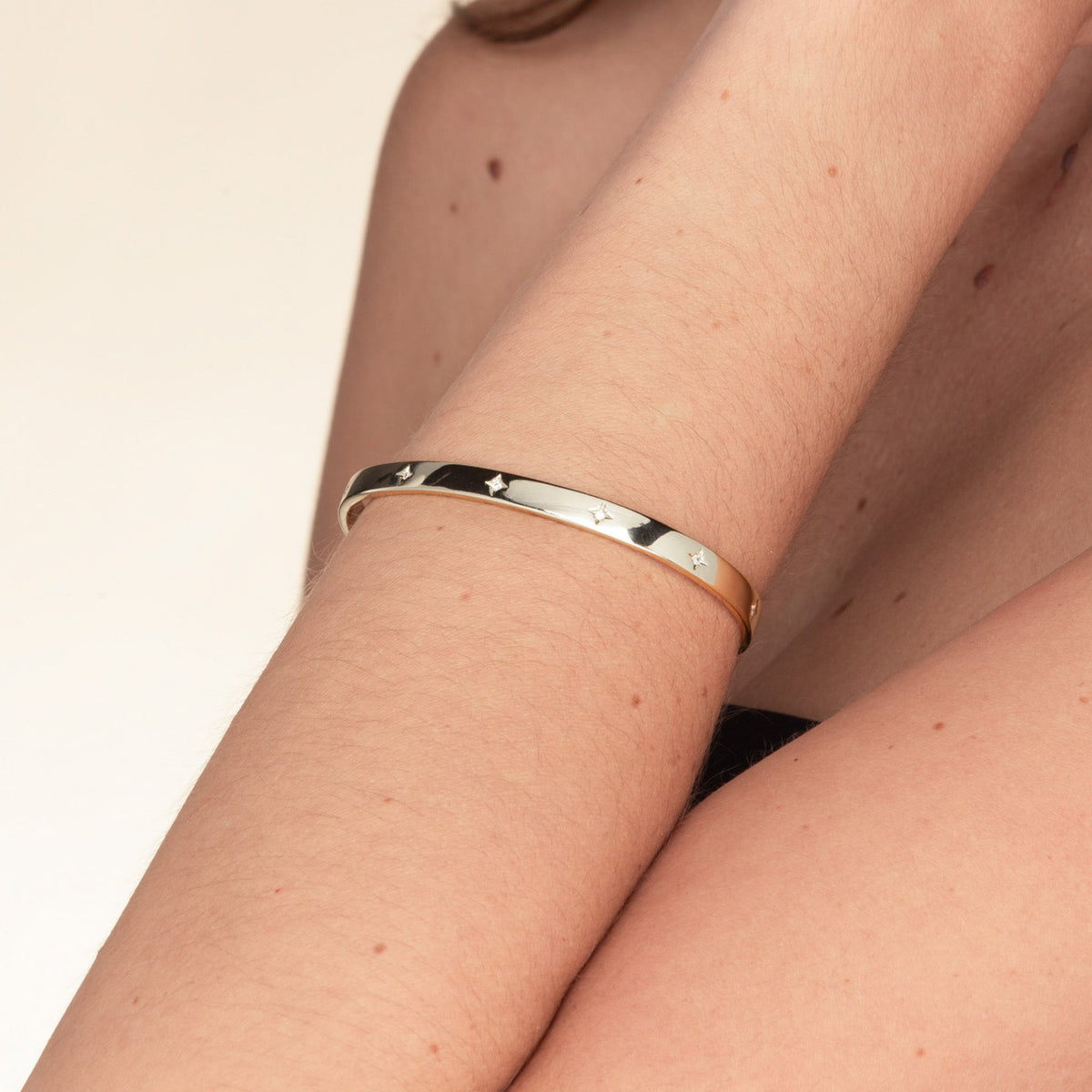 Celyssa North Star Bangle Bracelet in Silver