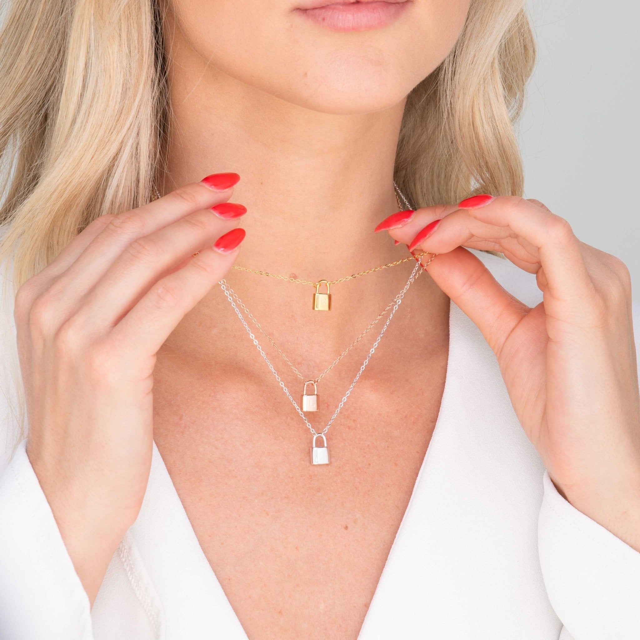 Celyssa Padlock Initial Letter Necklace in 18K Gold Vermeil / X