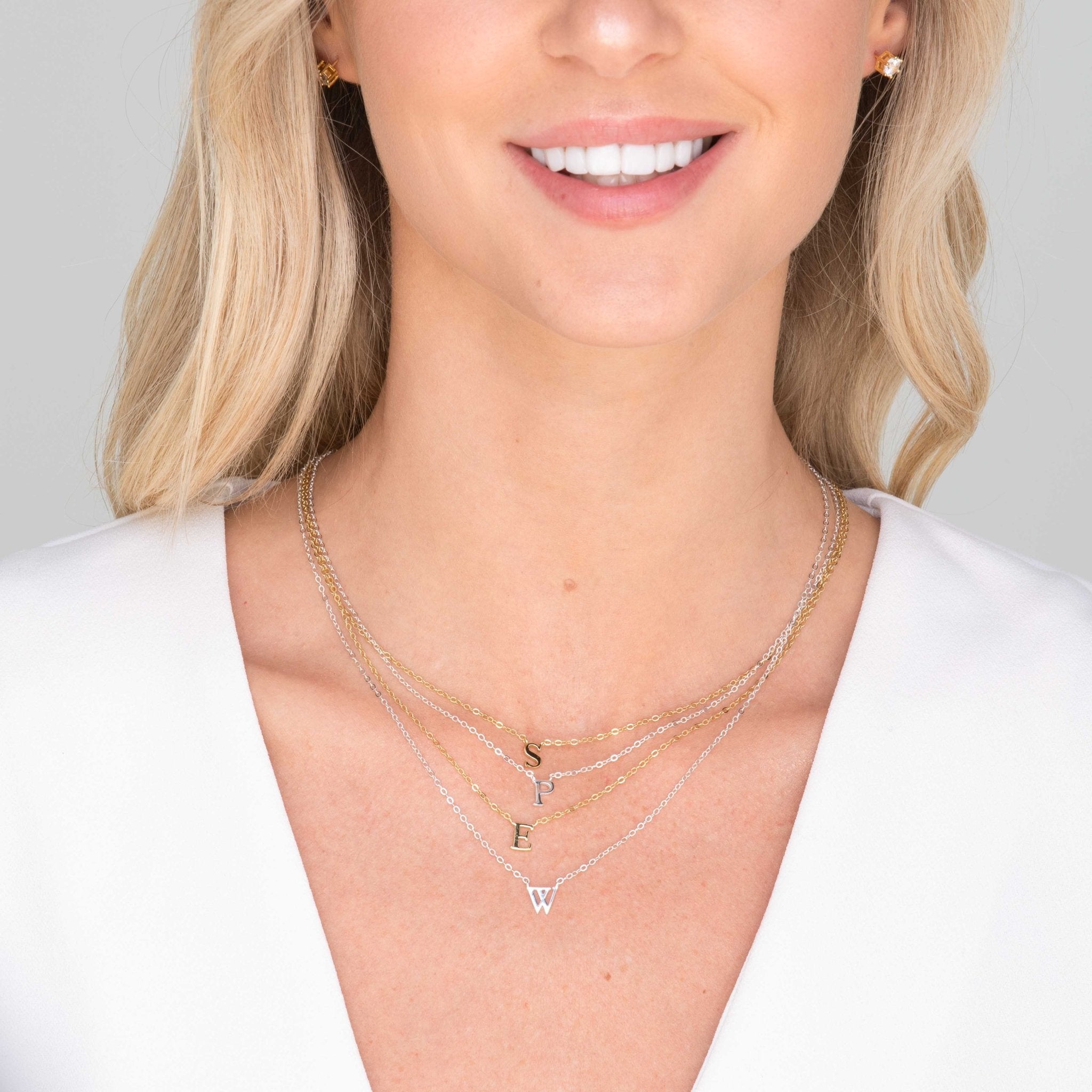 Celyssa Script Initial Letter Necklace in Gold / J
