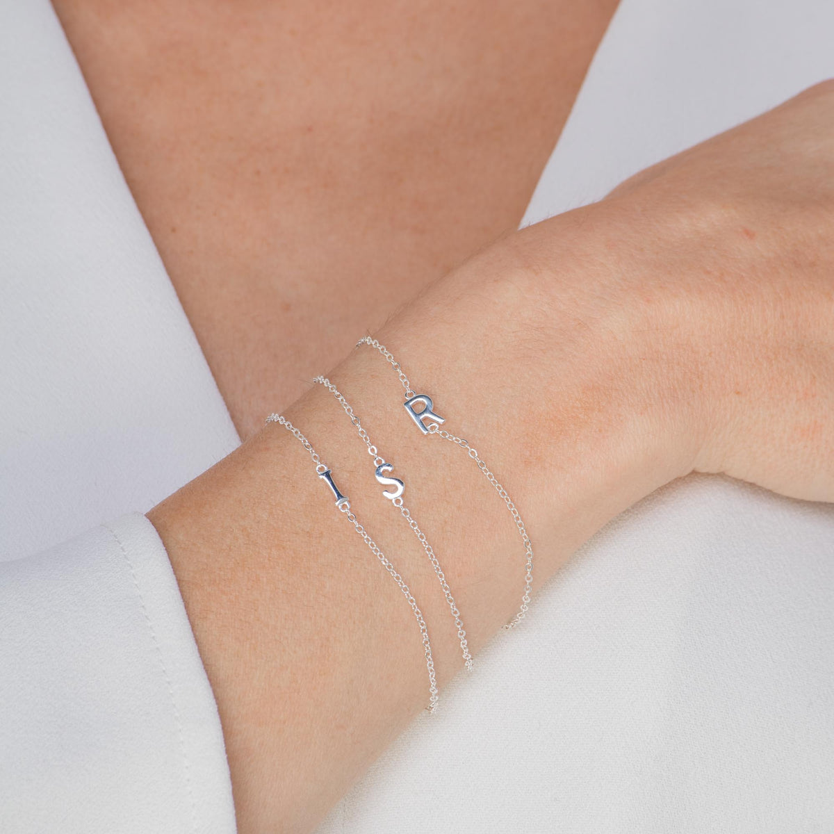 Celyssa Sideways Single Initial Letter Bracelet in 18K Gold Vermeil / D