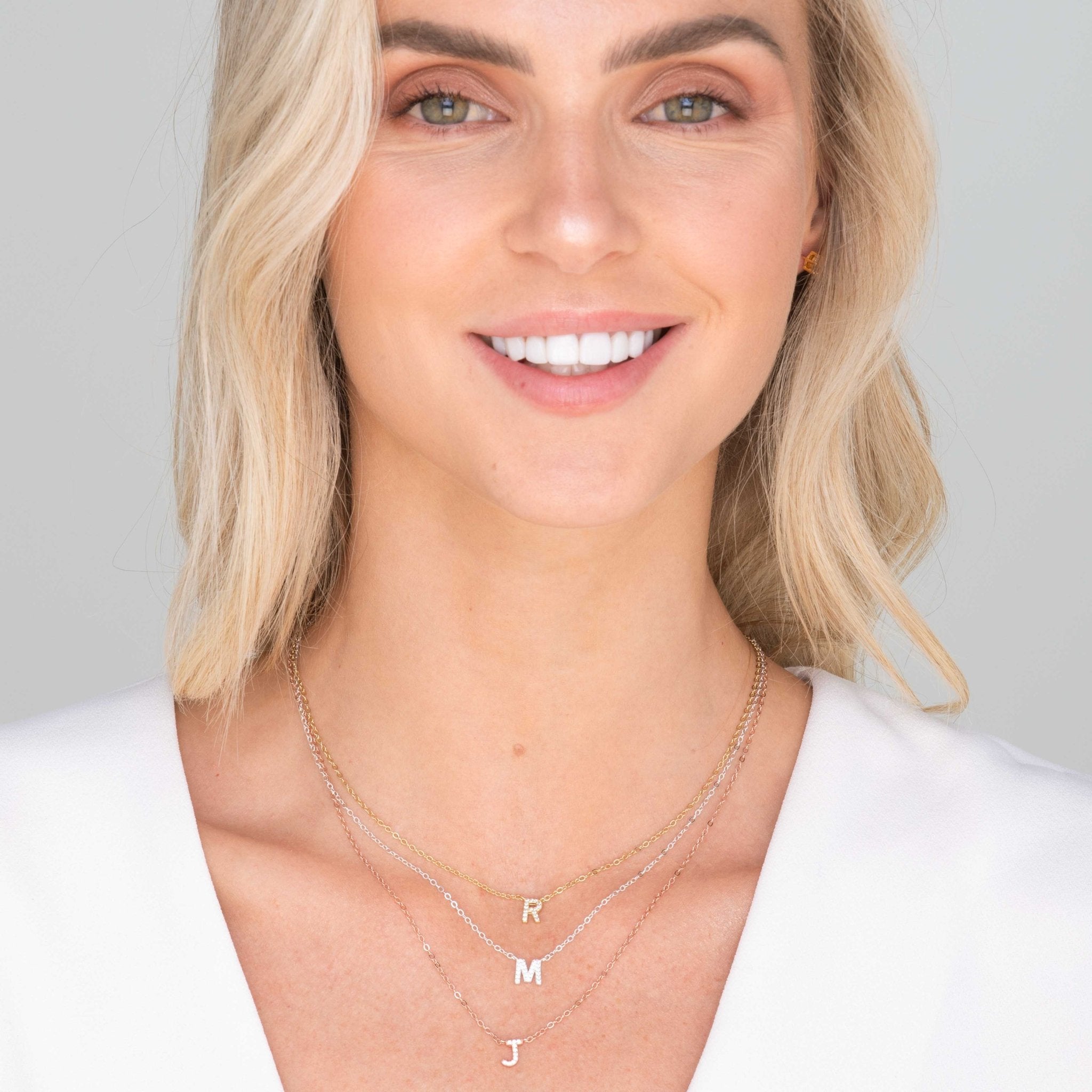 Celyssa Initial Sapphire Letter Necklace in 18K Gold Vermeil / D