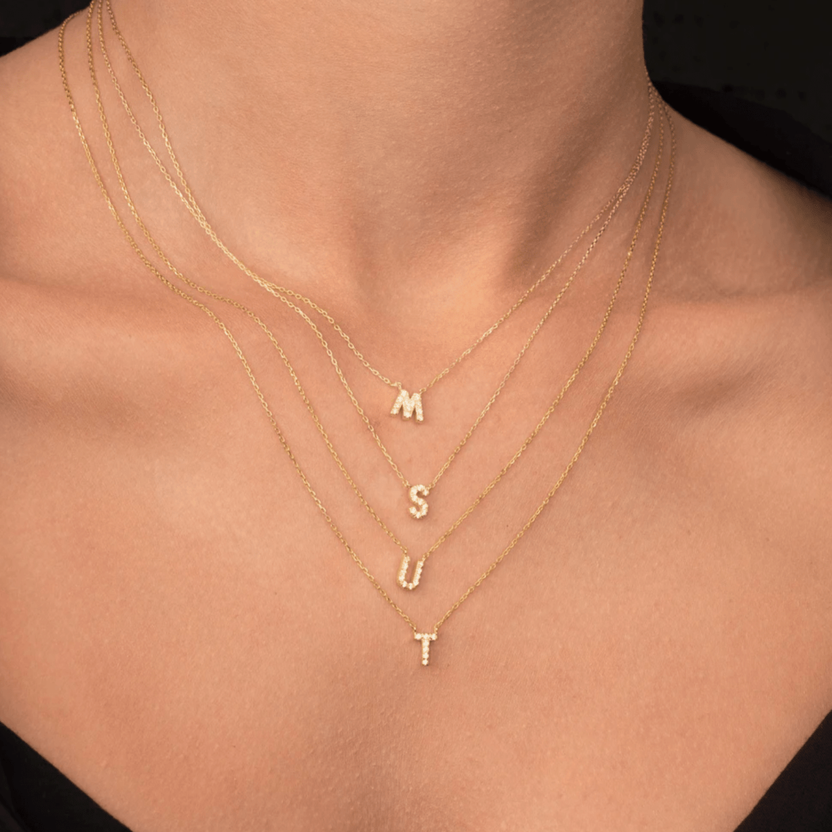Celyssa Initial Sapphire Letter Necklace in 18K Gold Vermeil / O