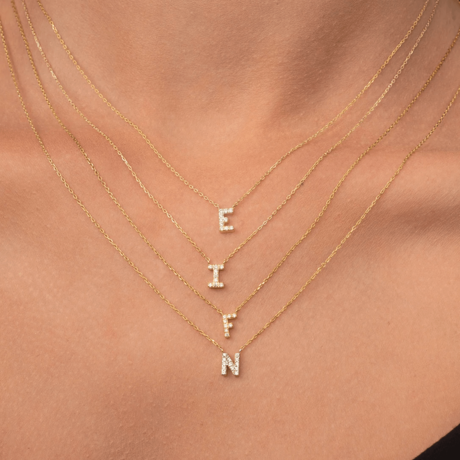 Celyssa Sophia Sapphire Initial Necklace in 18K Gold Vermeil / J