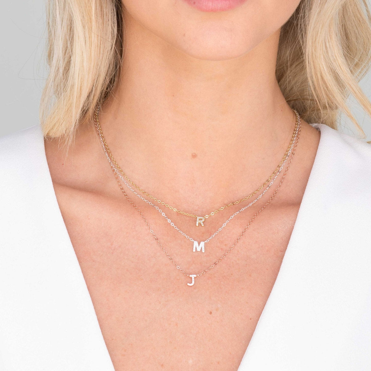 Celyssa Initial Sapphire Letter Necklace in 18K Gold Vermeil / C
