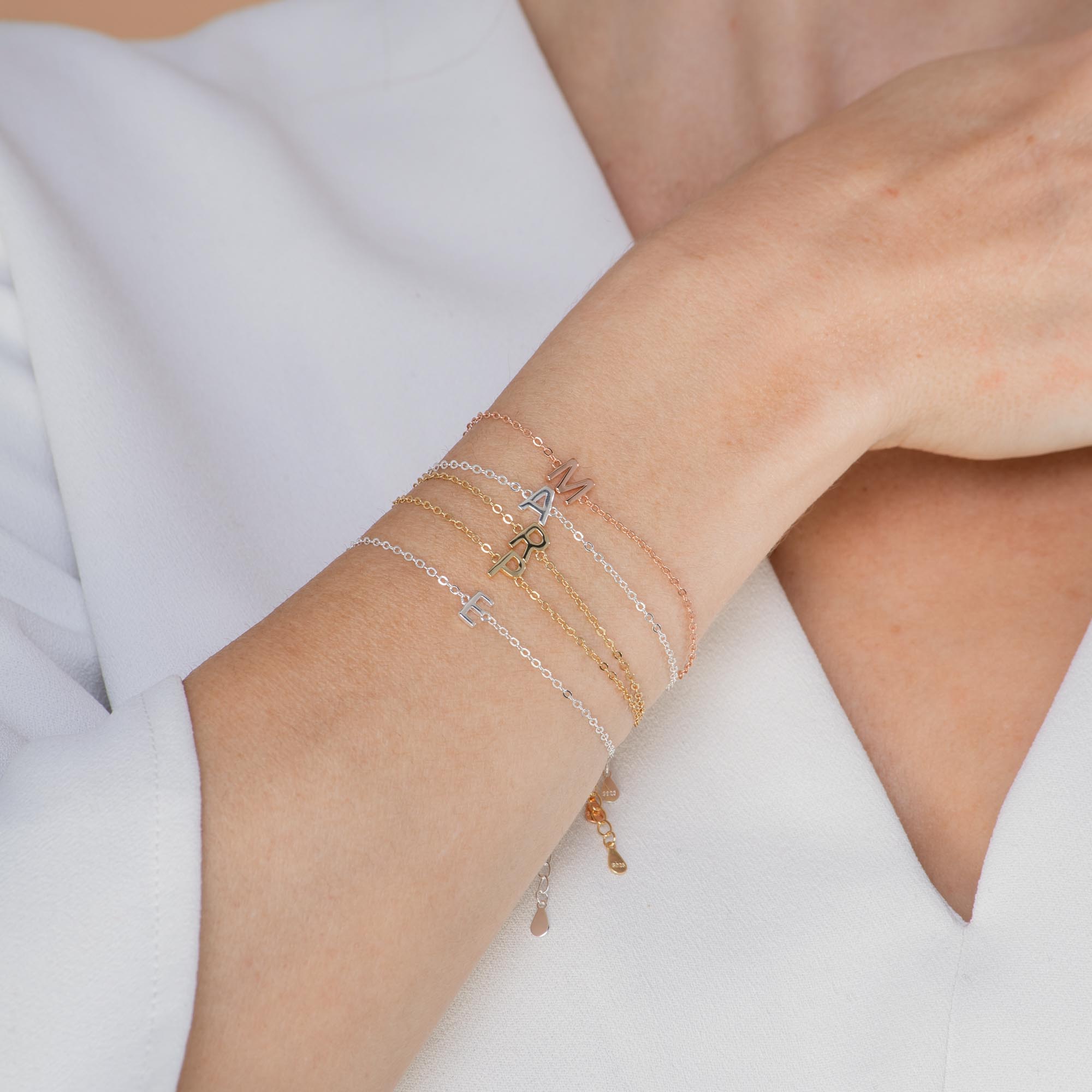 Celyssa Mila Classic Initial Bracelet in 18K Gold Vermeil / H