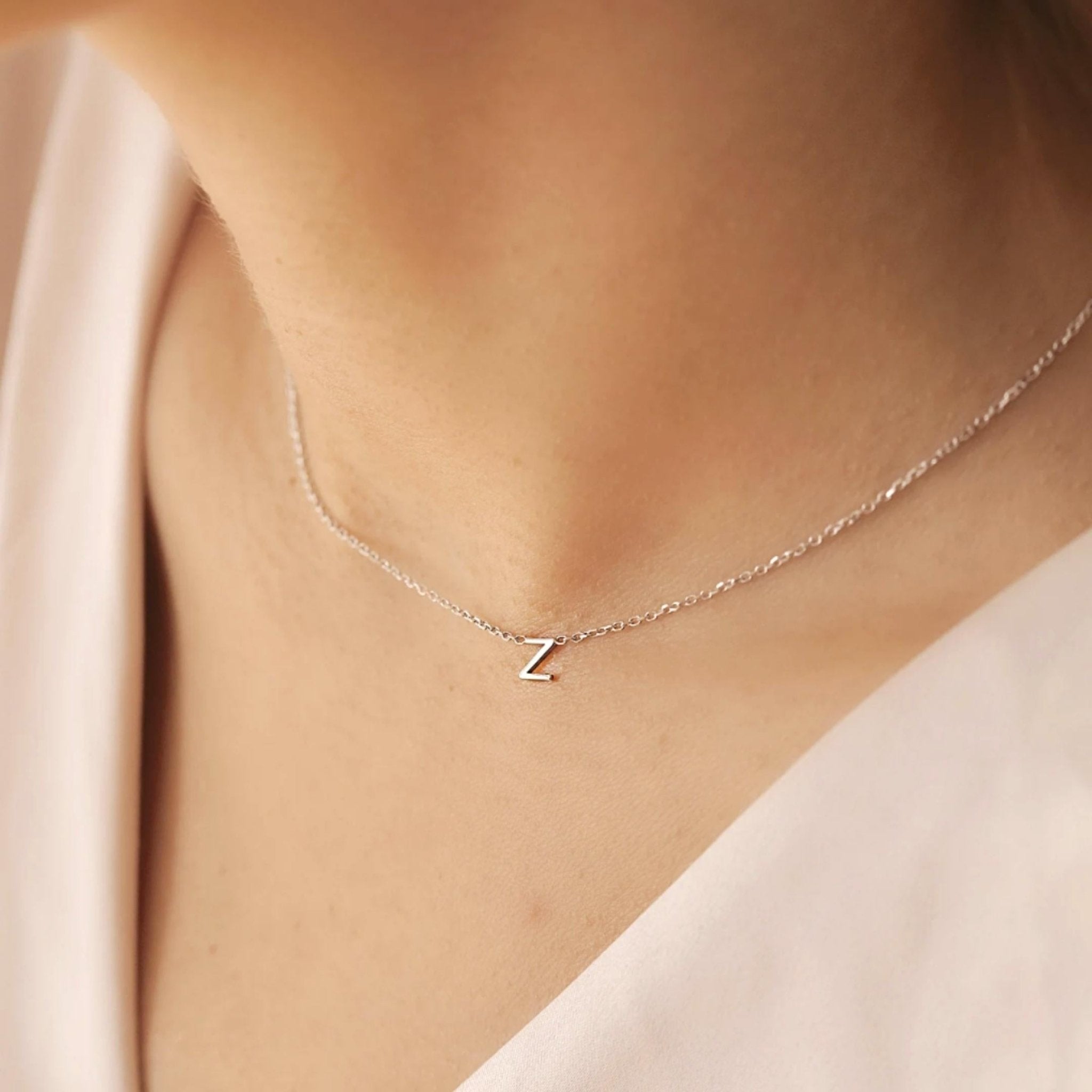 Celyssa Dainty Initial Letter Necklace in Gold / K