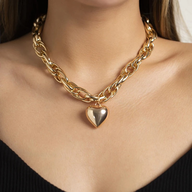 Celyssa Aliyah Heart Pendant Necklace in Gold