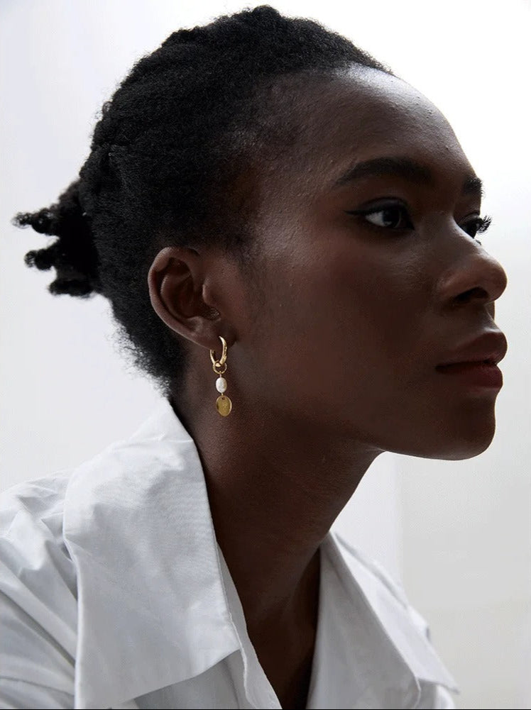 Celyssa Pearl on the Vine Freshwater Pearl Hoops Earrings in Silver