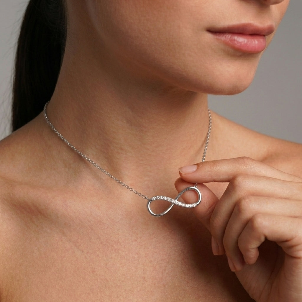 Celyssa Infinity Love Necklace with Pavé Zirconia
