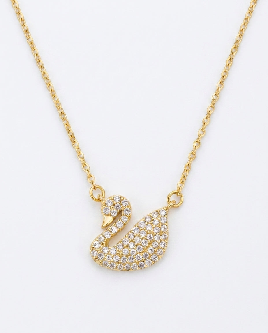 Celyssa Geneviève Dainty Swan Necklace