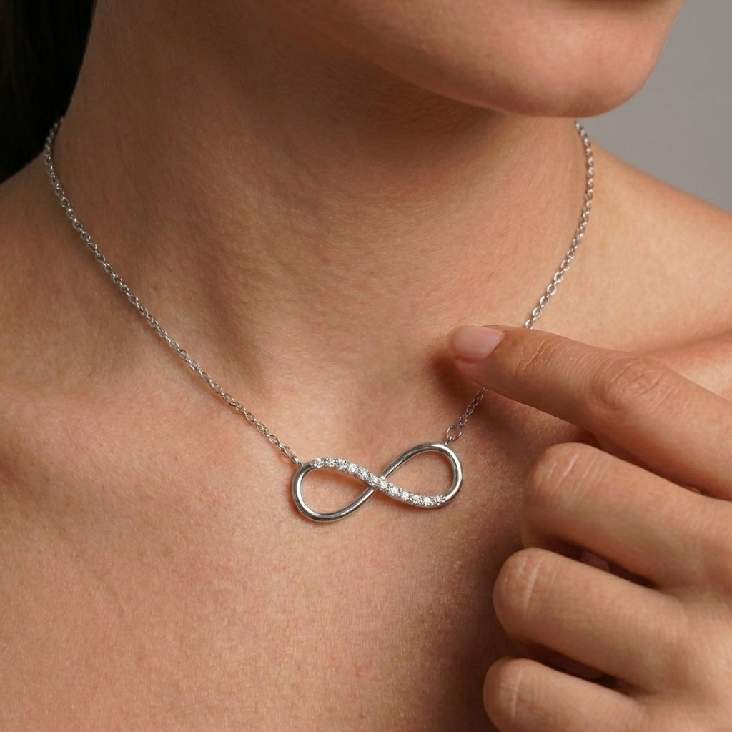 Celyssa Infinity Love Necklace with Pavé Zirconia