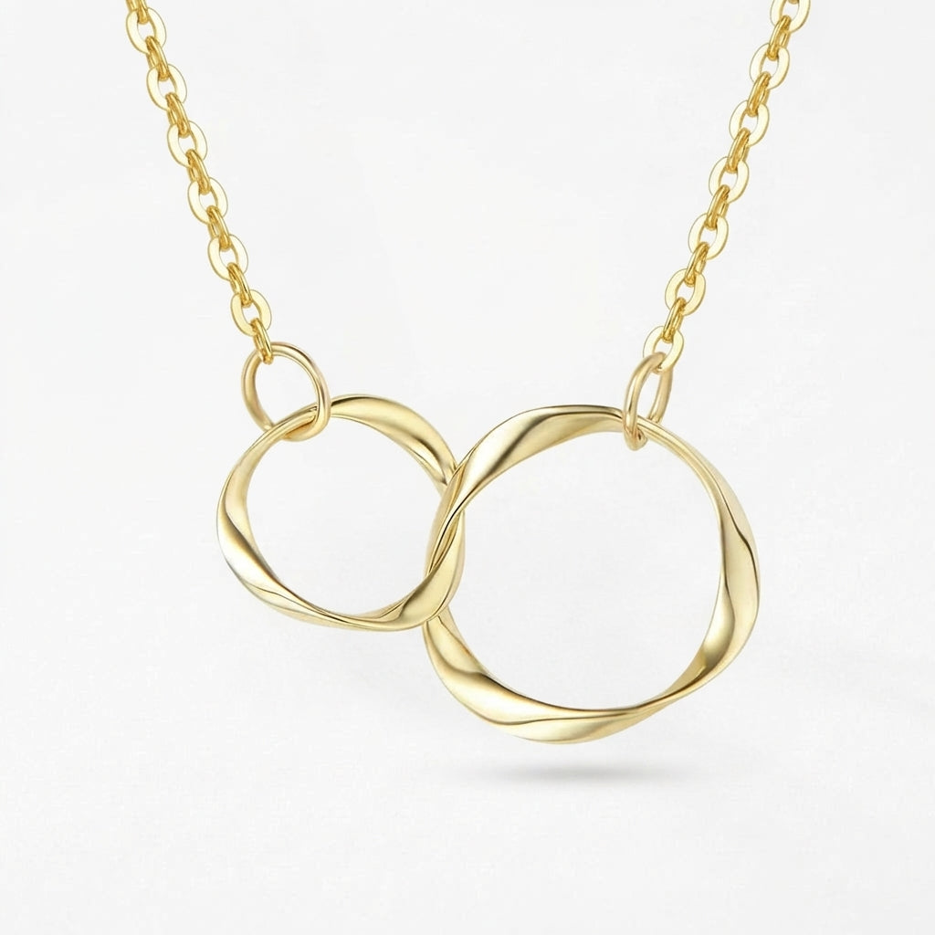 Celyssa Double Circle Interlocking Necklace in Gold