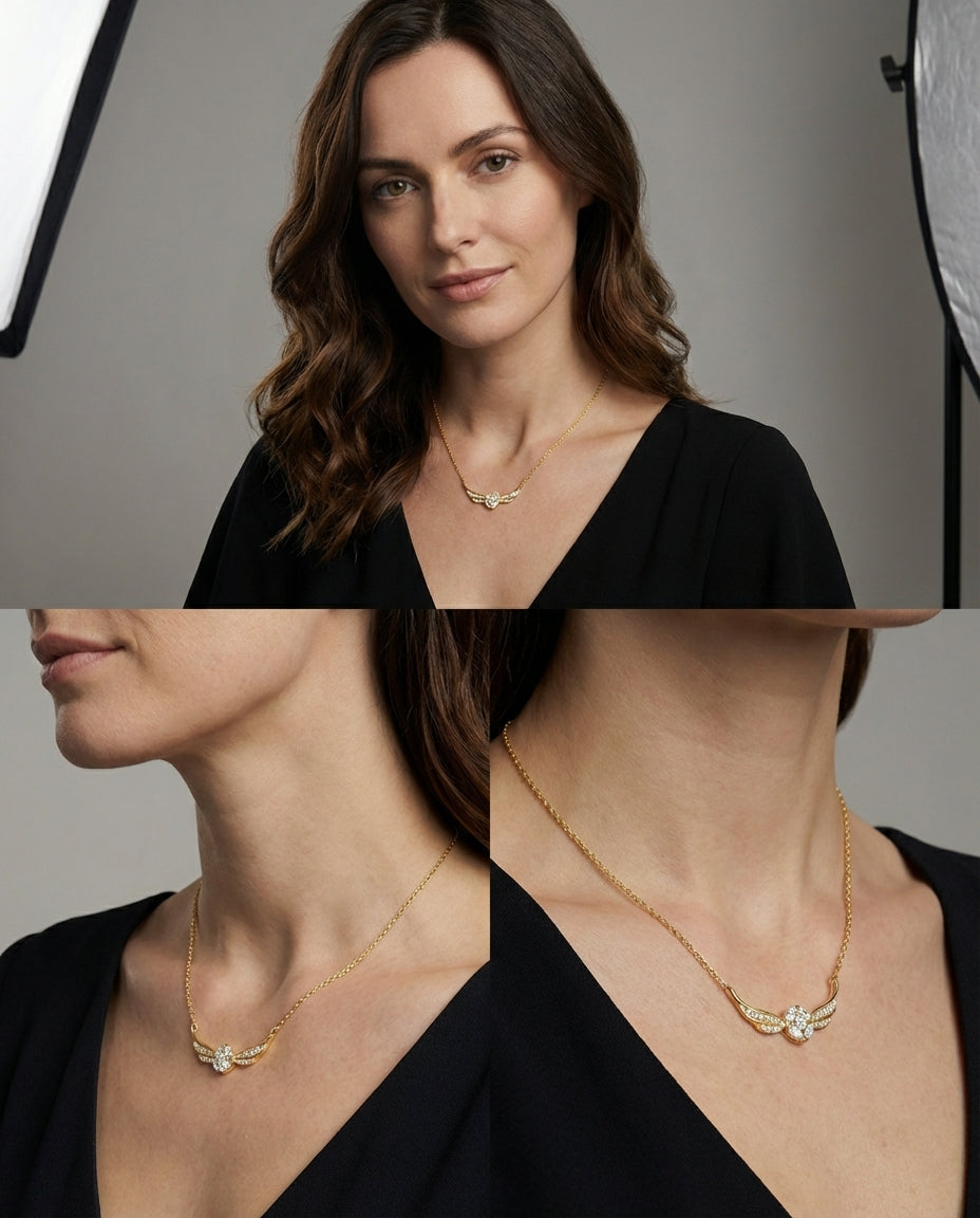 Celyssa Winged Sphere Pendant Necklace