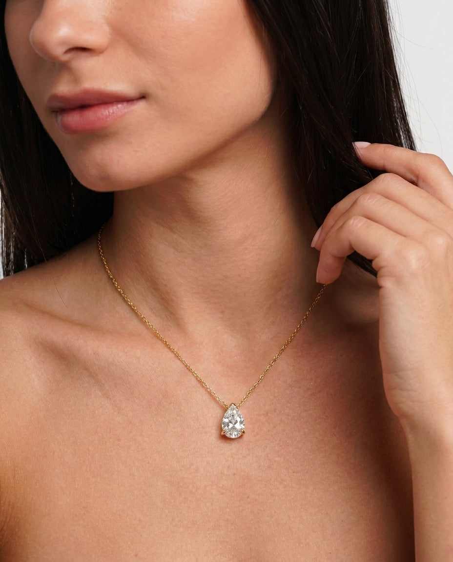Celyssa Celeste Pear Cut Moissanite Necklace