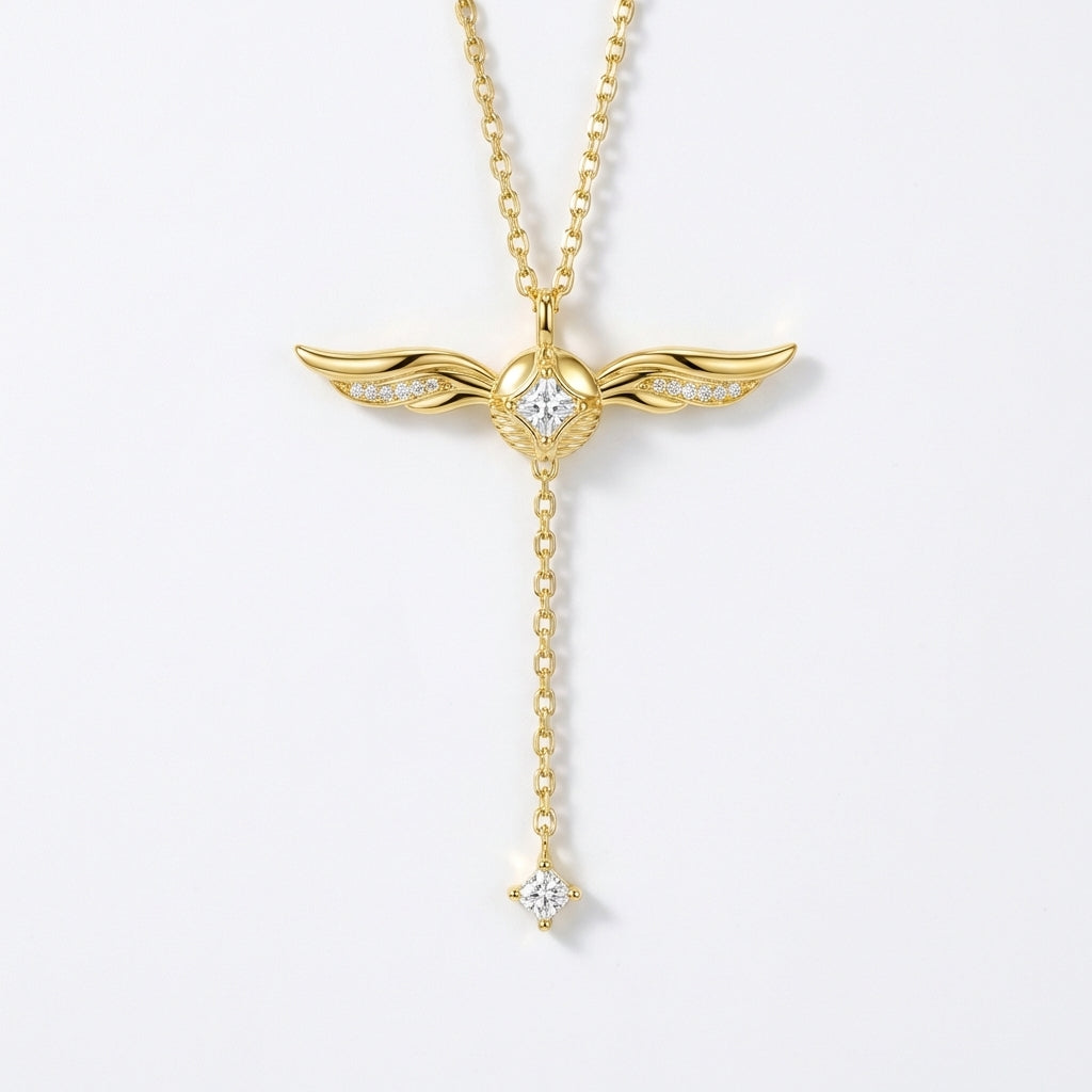 Celyssa Winged Crystal Lariat Y Necklace