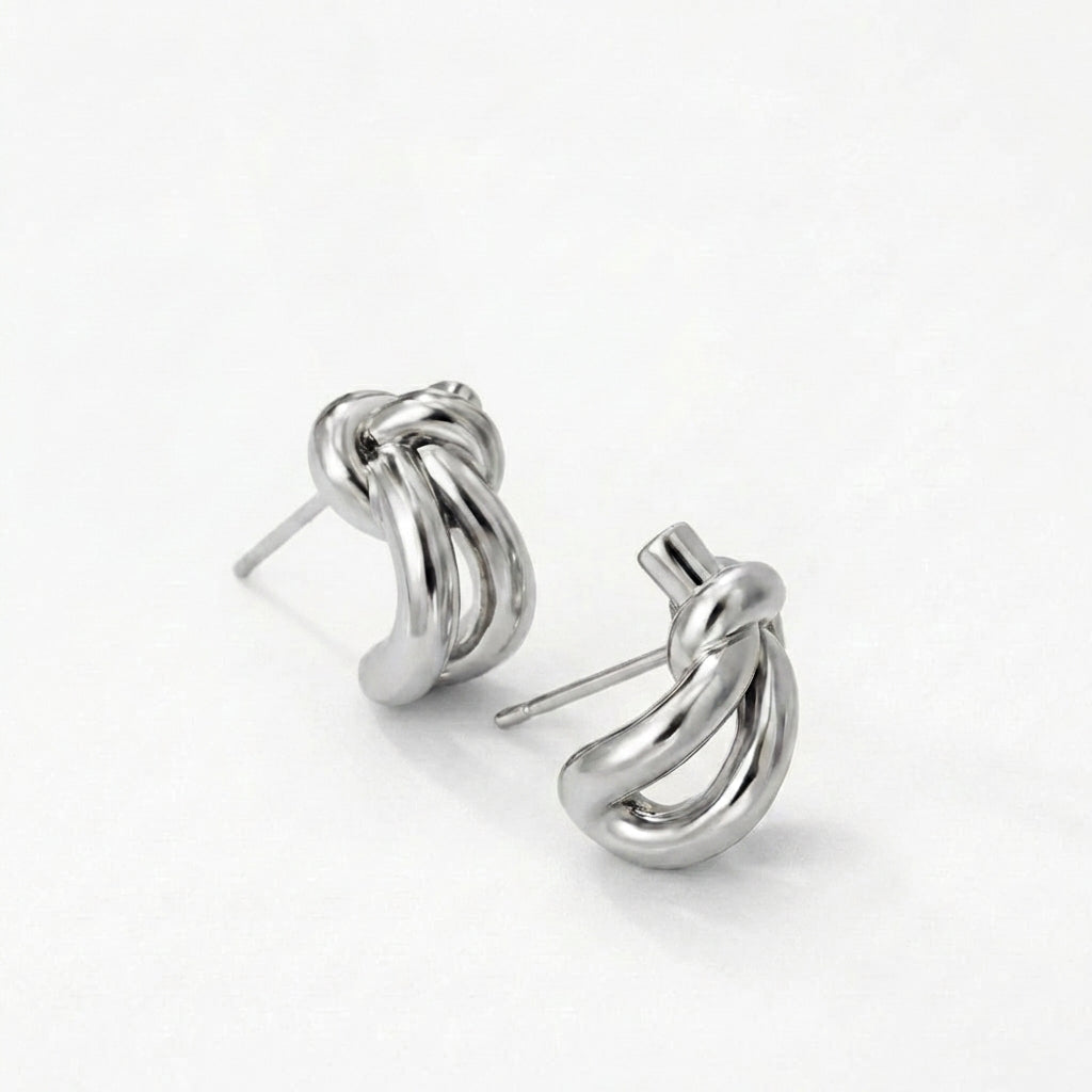 Celyssa Knot Huggie Stud Earrings