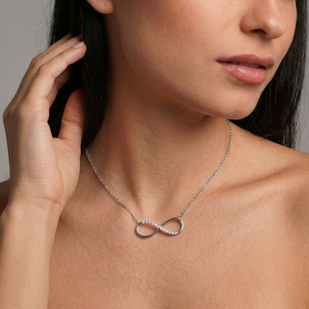 Celyssa Infinity Love Necklace with Pavé Zirconia