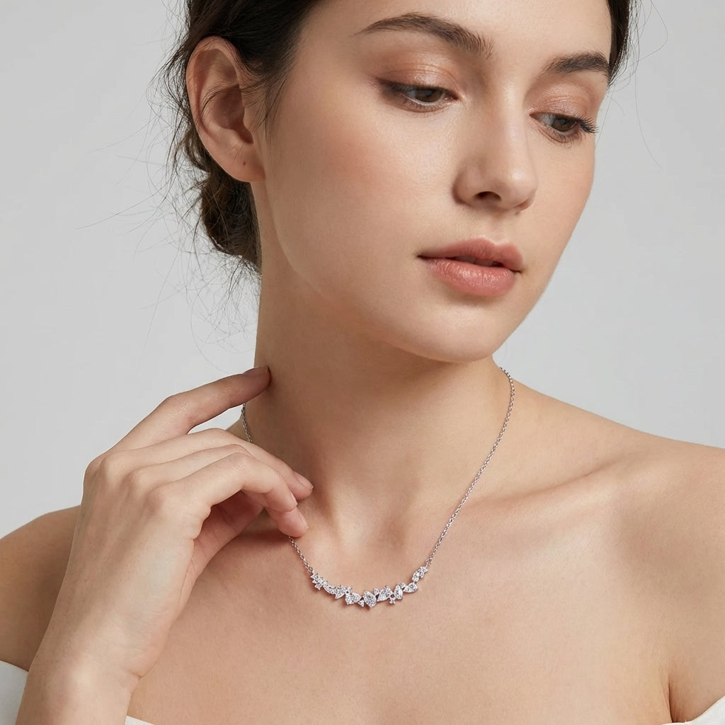 Celyssa Wisteria Flower Y Necklace in Gold