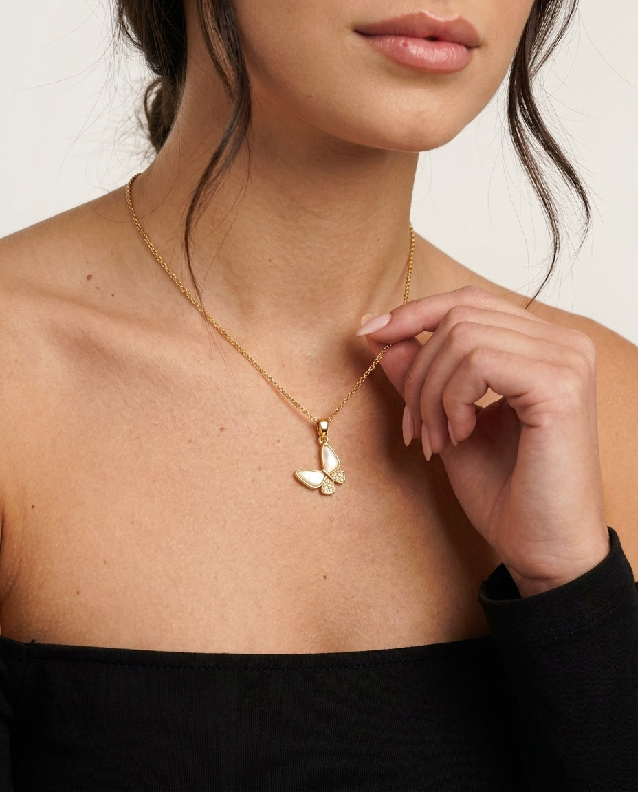Celyssa Dainty Butterfly Pendant Necklace
