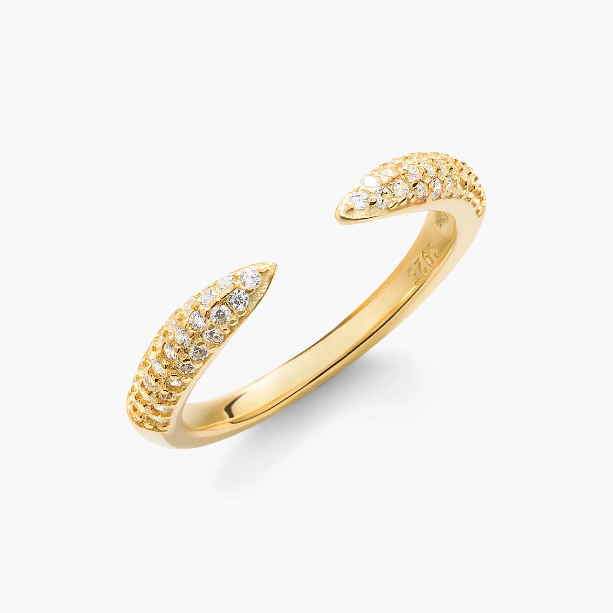 Celyssa Crystal Claw Stacking Ring in Gold