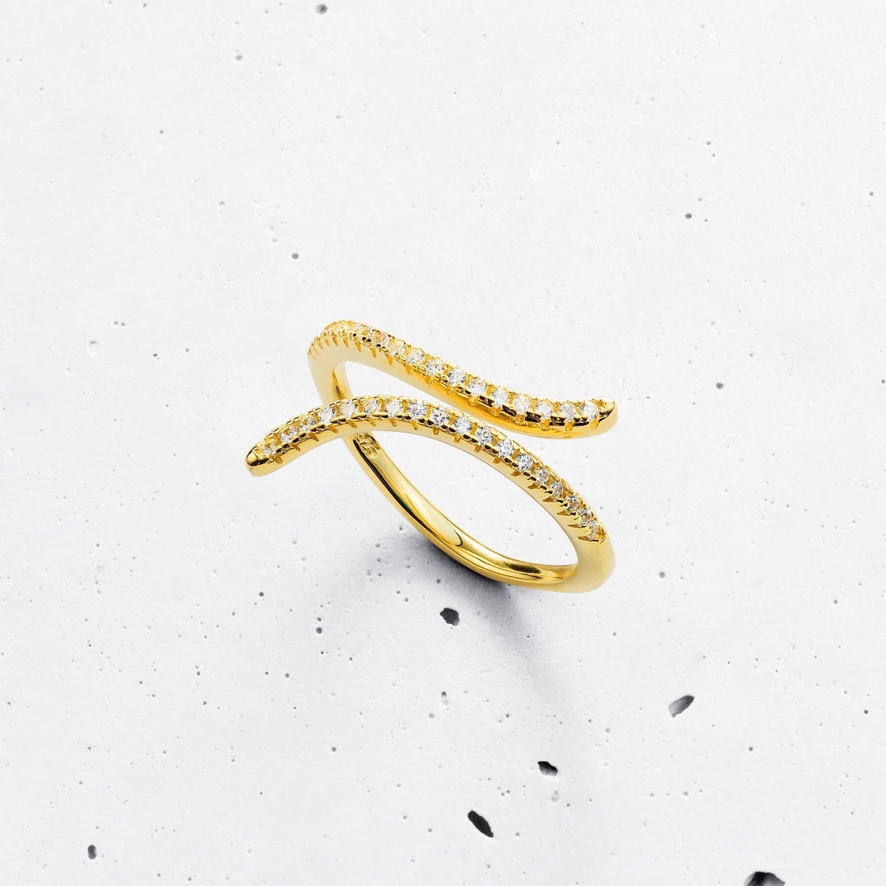 Celyssa Crystal Flare Statement Ring in Platinum