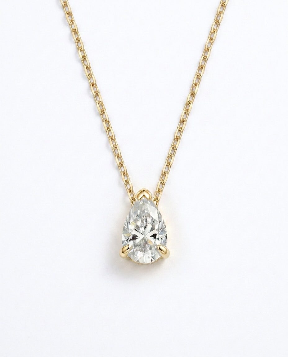 Celyssa Celeste Pear Cut Moissanite Necklace