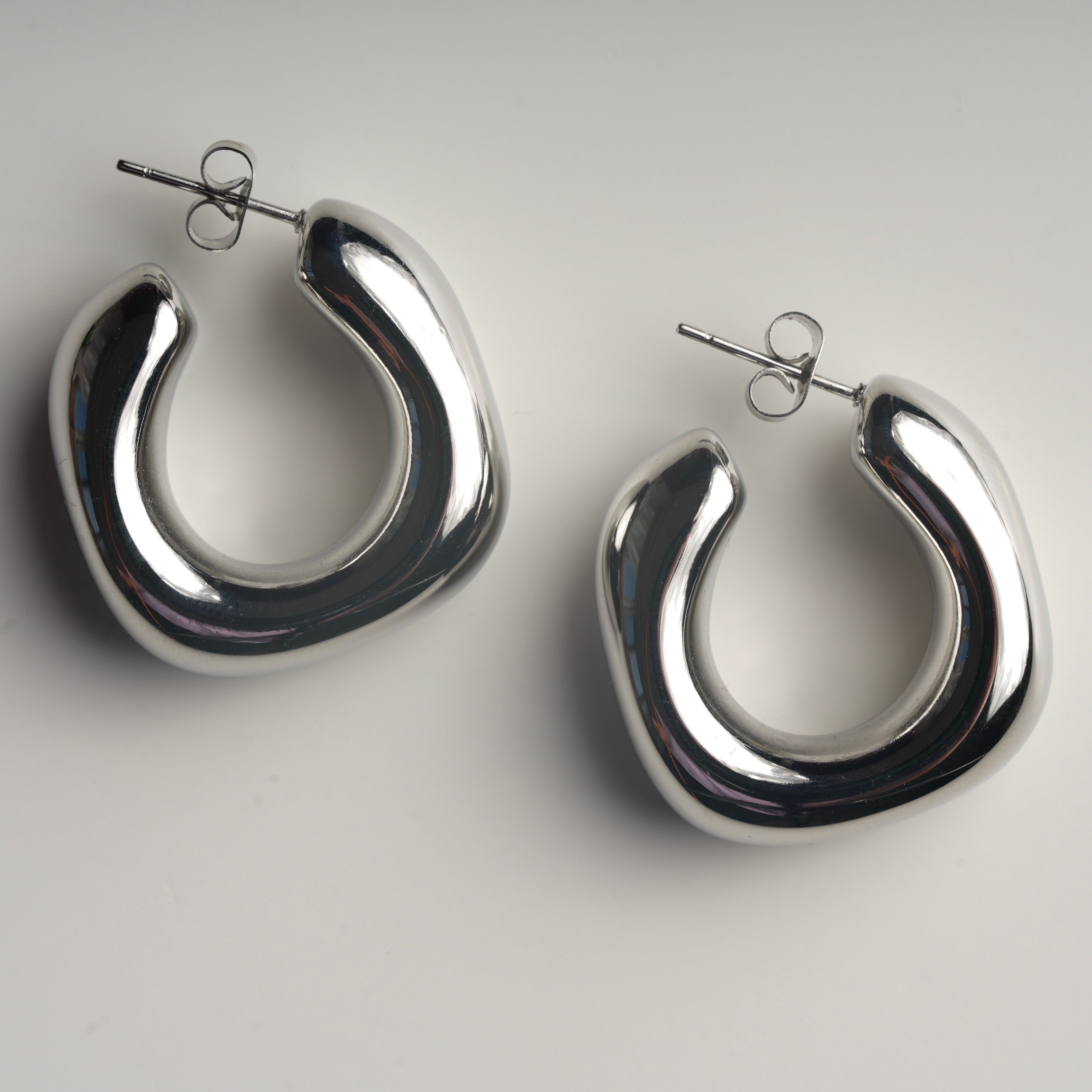 Celyssa Chunky Square Studded Hoop Earrings