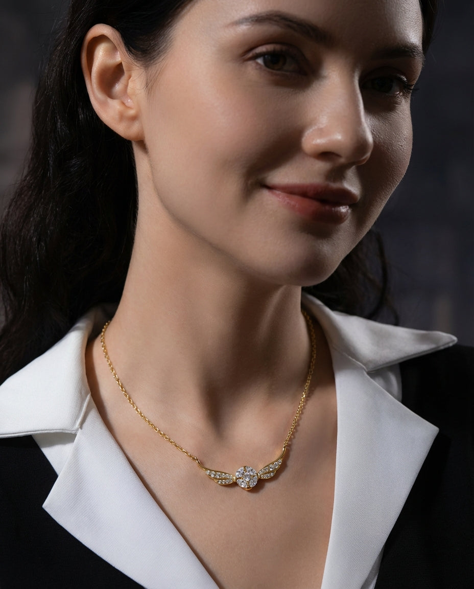Celyssa Winged Sphere Pendant Necklace