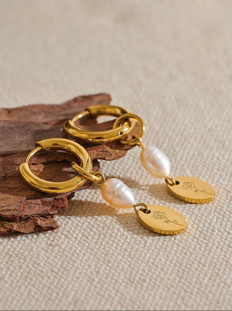 Celyssa Pearl on the Vine Freshwater Pearl Hoops Earrings