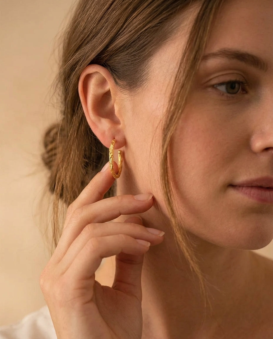 Celyssa Medium Thin Hoop Earrings