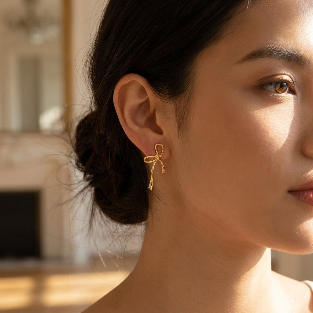 Celyssa Wandering Bow Stud Earrings